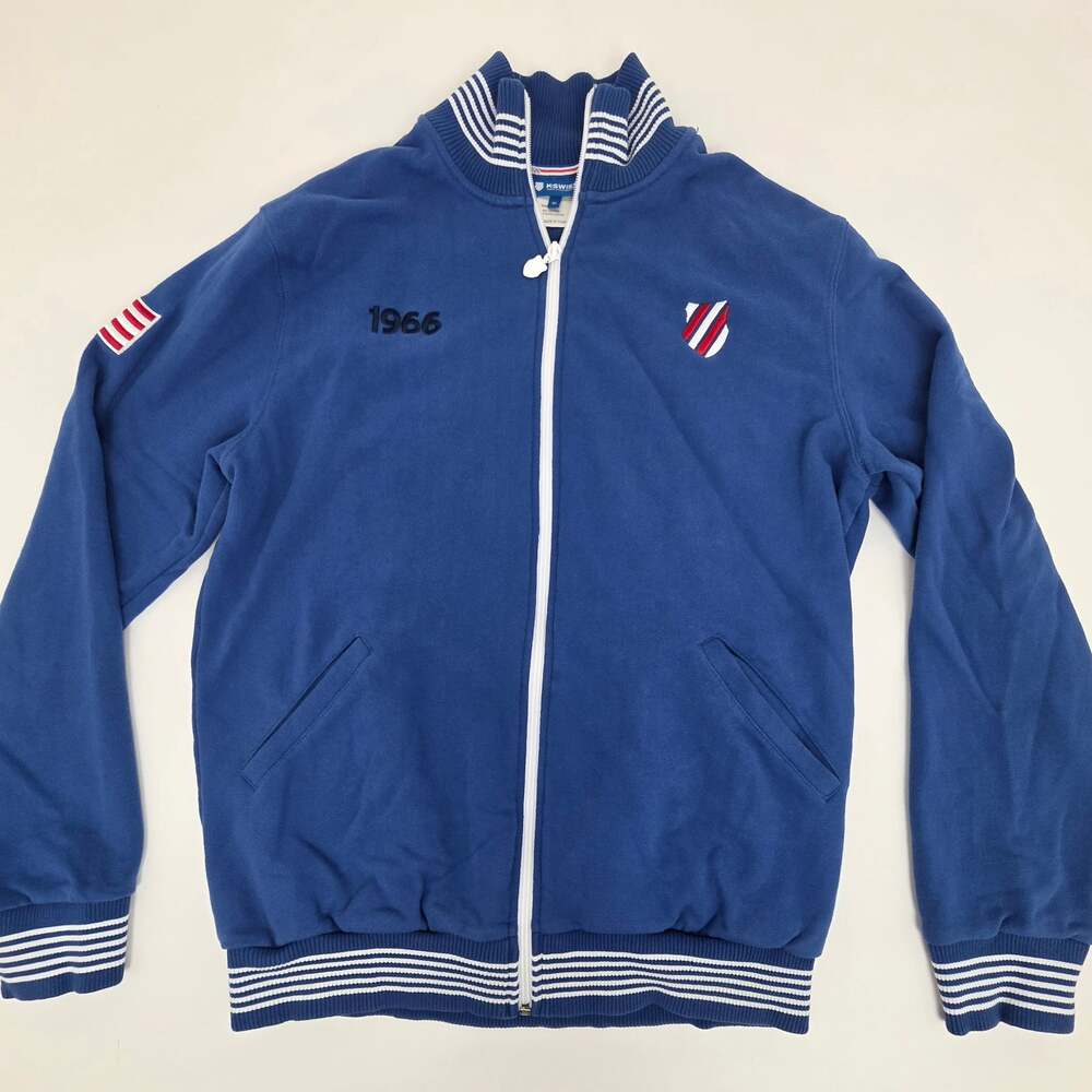Vintage K-Swiss 1966 Court Style USA Track Jacket Blue Full Zip Men's XL
